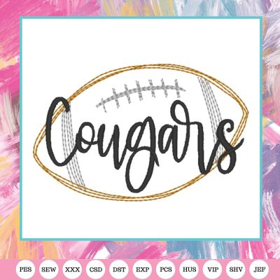 cougars football embroidery design